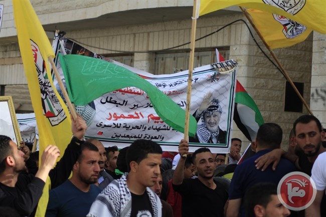 فتح : الشعب الفلسطيني ملتف حول اسراه