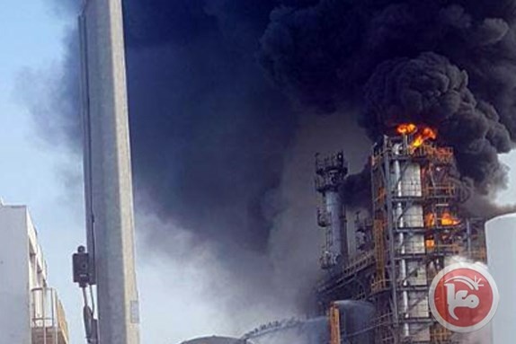 حريق بخزانات الوقود في ميناء أسدود