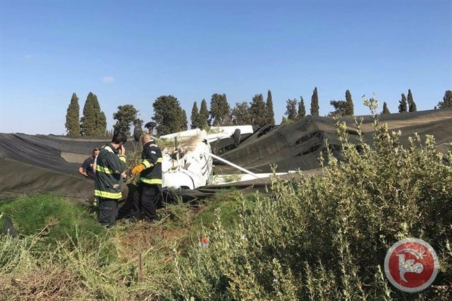 اصابة اسرائيليين في تحطم طائرة خفيفة