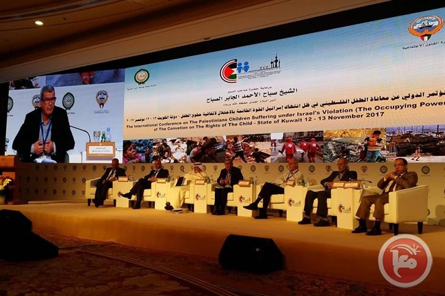 قراقع وطهبوب والأطفال المحررون يلتقون رئيس مجلس الامة الكويتي