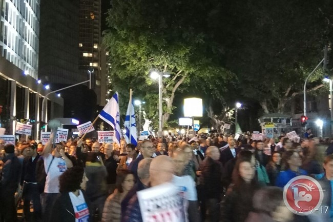10 آلاف متظاهر في تل أبيب ضد &quot;الفساد الحكومي&quot;