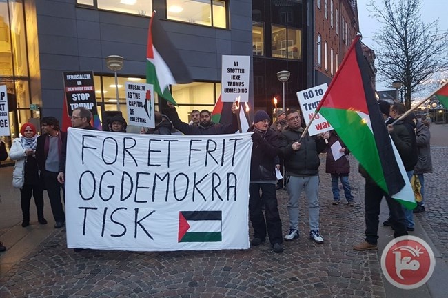 وقفة تضامنية مع فلسطين في الدنمارك