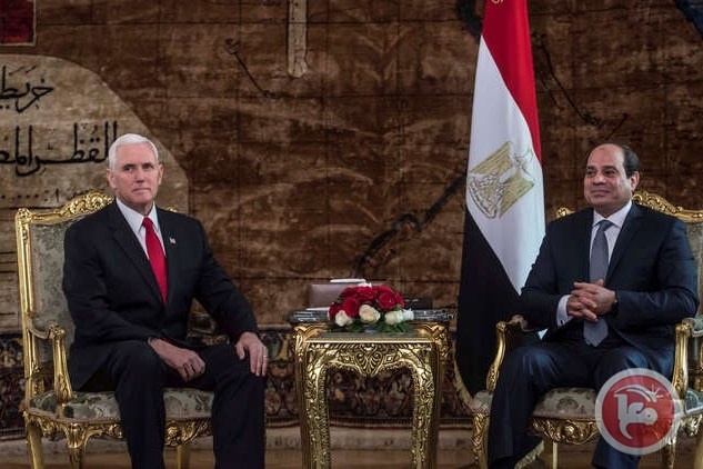 السيسي لـ بينس: من المهم أن تواصل امريكا التوسط بين إسرئيل وفلسطين