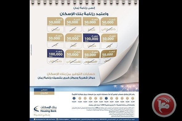 بنك الاسكان يطلق حملة جوائز حسابات التوفير