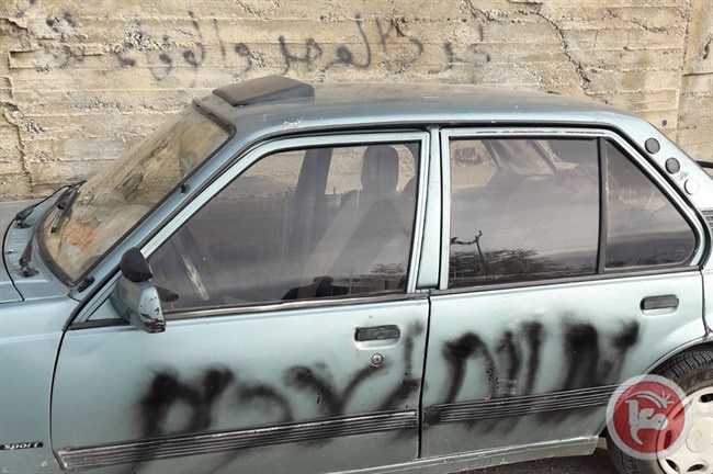 شعارات عنصرية على سيارات المواطنين جنوب نابلس