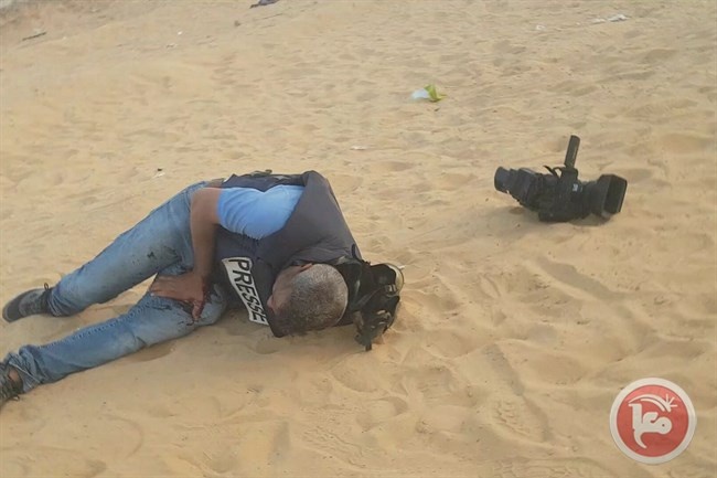 اصابة 6 صحفيين برصاص الاحتلال بغزة