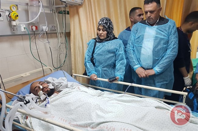 وصول الصحفي ابو حسين لمستشفى رام الله