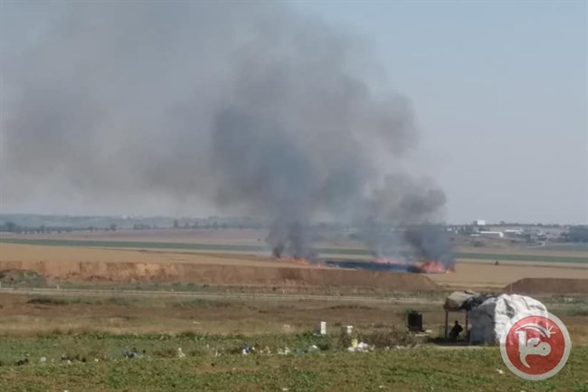 شهيد شرق غزة وحرائق على طول الحدود