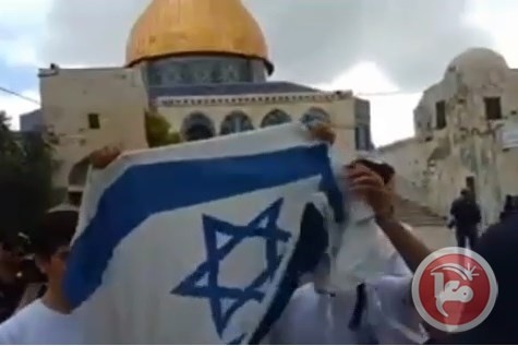 فيديو- الاحتلال يستفز الفلسطينيين ويرفع علمه داخل الأقصى