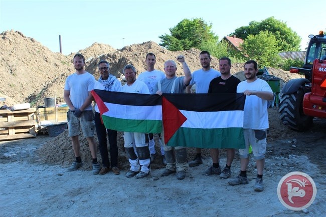 عمال البناء الدنماركيين يتضامنون مع فلسطين