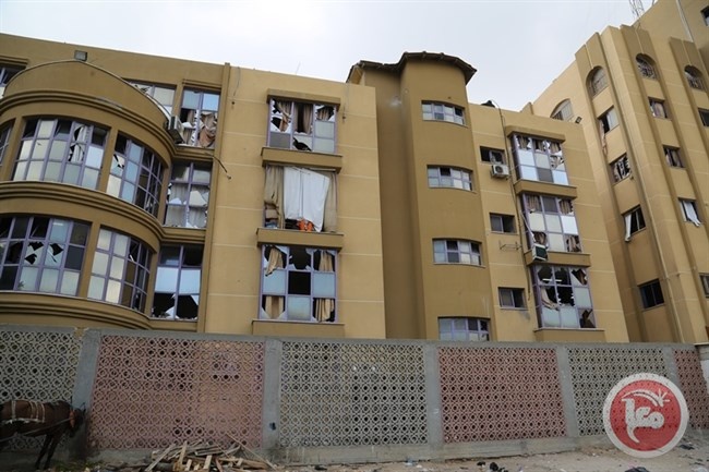 جامعة الازهر تتعرض لاضرار كبيرة خلال قصف الكتيبة امس