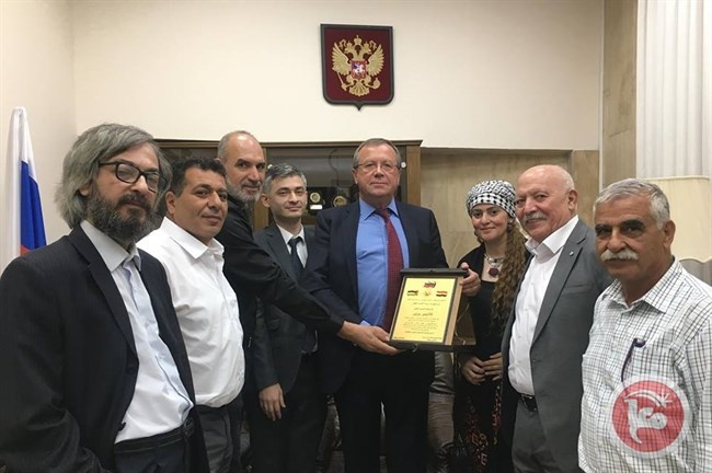 السفير الروسي في يافا يستقبل وفدا فلسطينيا