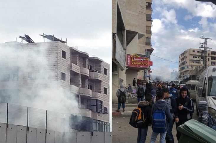 اصابات بالاختناق- الاحتلال يستهدف طلاب المدارس بشعفاط