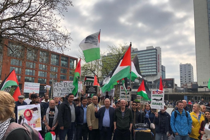 الجالية الفلسطينية في بريطانيا تشارك في فعاليات يوم الأرض