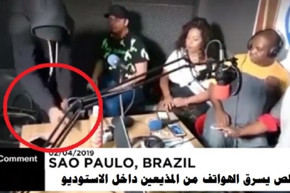 (فيديو) وقائع سطو مسلح داخل استوديو على الهواء