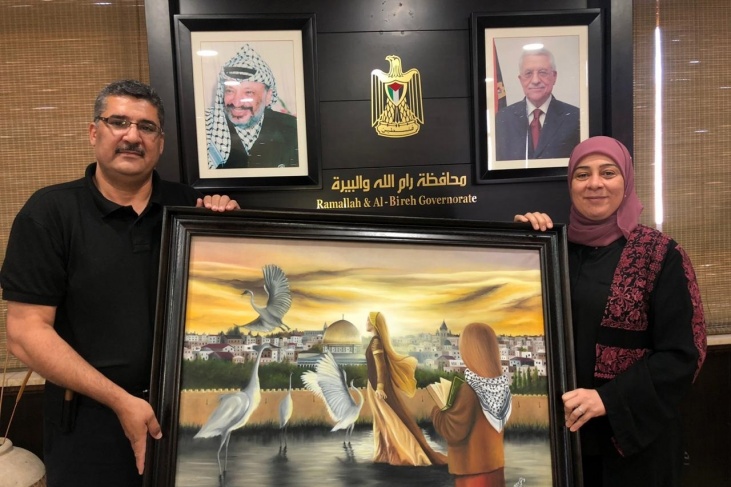 غنام تستقبل الفنان وائل ربيع المرشح لجائزة افضل فنان عربي تشكيلي