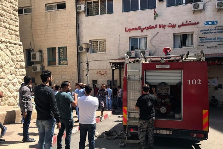 صور- حريق بمستشفى بيت جالا في بيت لحم