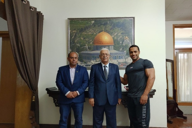 السفير مهداوي يستقبل الوفد الفلسطيني المشارك في بطولة اسيا