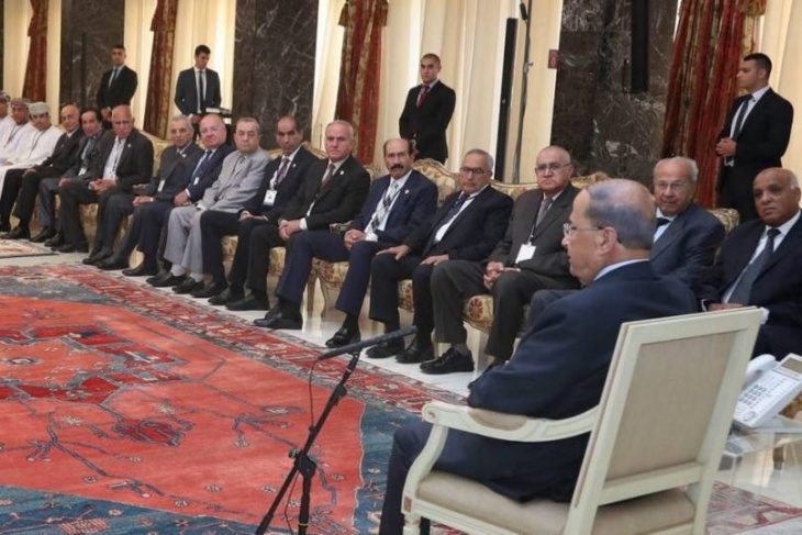 الرئيس اللبناني: علينا اليوم العودة لحمل شعار فلسطين