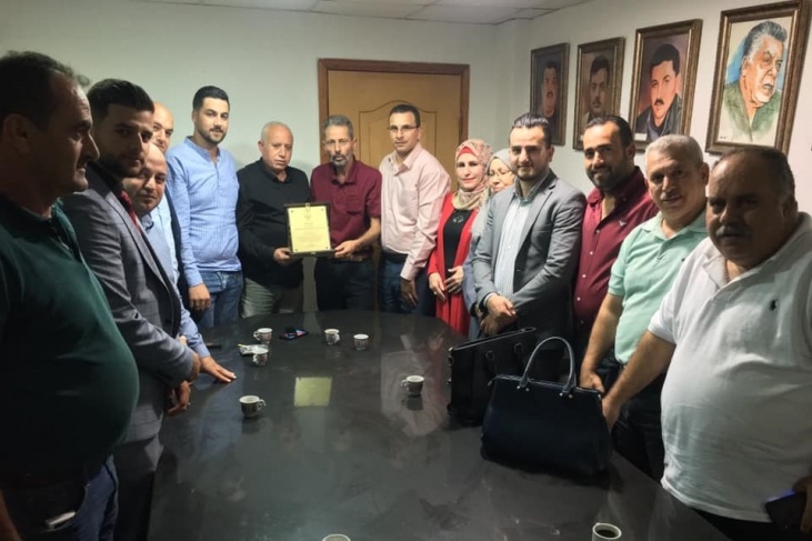 منطقة بديا التنظمية تكرم امين سر حركة فتح- إقليم سلفيت