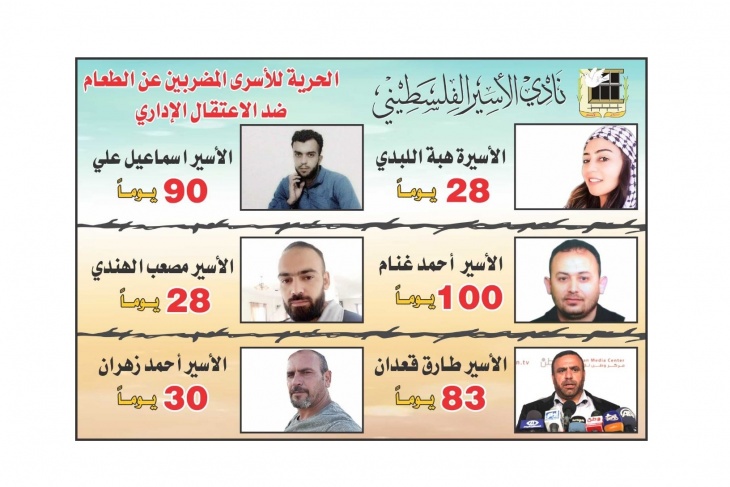 100 يوم على إضراب الأسير غنام- 6 اسرى يواصلون الإضراب