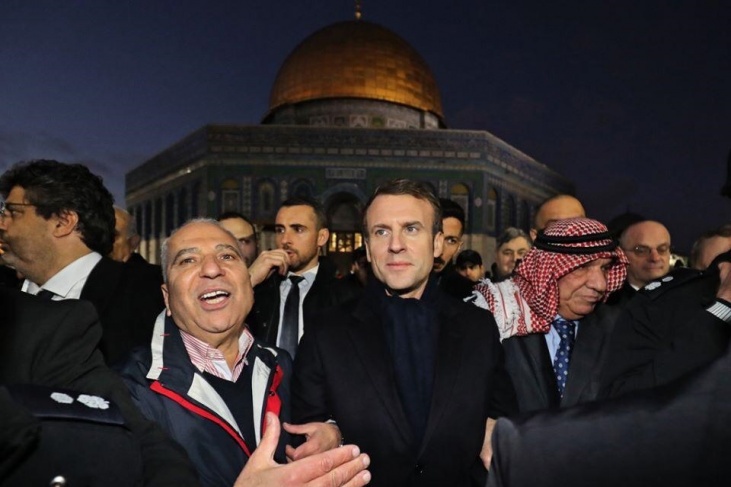 شاهد- الرئيس الفرنسي يزور المسجد الأقصى