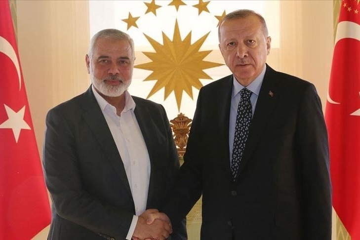 هنية يلتقي الرئيس اردوغان بانقرة