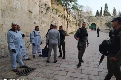 قوات الاحتلال تعتقل 4 مقدسيين خلال تعقيمهم منطقة باب الاسباط